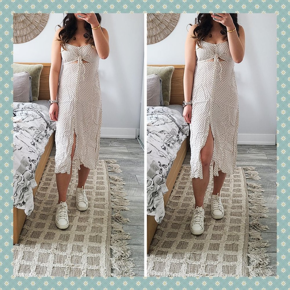 Topshop Petite Polka Dot‎ Midi Dress